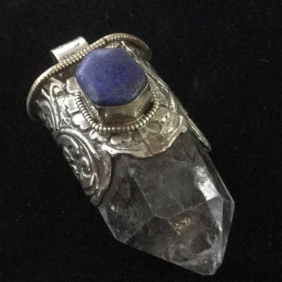 Atlanta Gem & Mineral Show Jewelry - 💎HUGE💎Genuine Lapis & Himalaya Crystal Pendant
